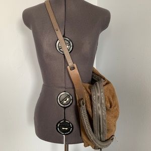 Helmut lang suede and leather hobo bag